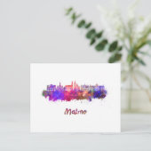Malmo skyline in waterverf briefkaart (Staand voorkant)