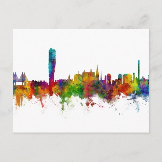 Malmo Sweden Skyline Briefkaart (Voorkant)