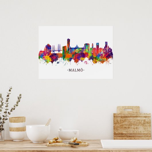 Malmo Sweden Skyline Poster (Keuken)