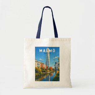 Malmö Zweden Illustratie Reis Kunst Vintage Tote Bag