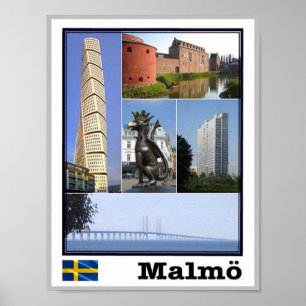Malmö - Zweden - Mosaic - Poster