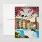 Malmö Zweden Reisposter Briefkaart (Voorkant / Achterkant)