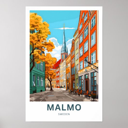 Malmo Zweden Reisprint Poster (Voorkant)