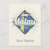 Malmo Zweden Retro Flag  Moose Souvenir Feestdagenkaart (Voorkant)