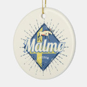 Malmo Zweden Retro Flag  Moose Souvenir Keramisch Ornament (Links)