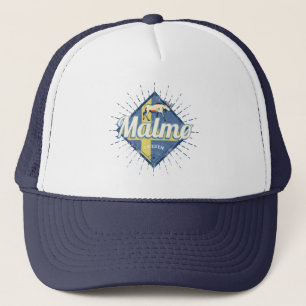 Malmo Zweden Retro Flag Moose Souvenir Trucker Pet