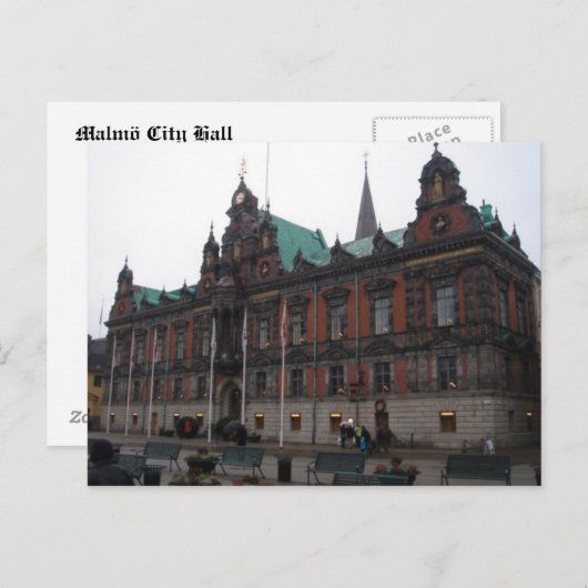 Malmö Zweden - stadhuis Briefkaart (Voorkant / Achterkant)
