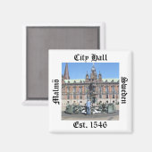 Malmö Zweden - Stadhuis Magneet (Voorkant / Achterkant)