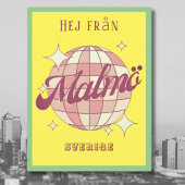 Malmö Zweden Sverige retro kleurrijk Briefkaart