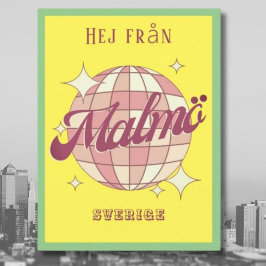 Malmö Zweden Sverige retro kleurrijk Briefkaart