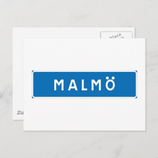 Malmo, Zweeds verkeersbord Briefkaart (Voorkant / Achterkant)