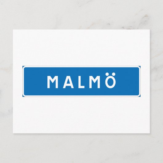 Malmo, Zweeds verkeersbord Briefkaart (Voorkant)