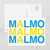 MALMO Zweedse vlag Briefkaart (Voorkant / Achterkant)