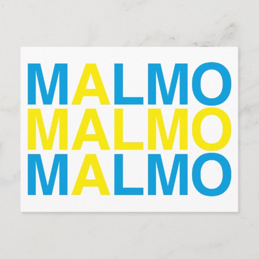 MALMO Zweedse vlag Briefkaart (Voorkant)