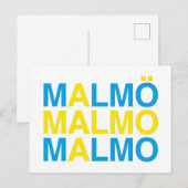 MALMO Zweedse vlag Briefkaart (Voorkant / Achterkant)