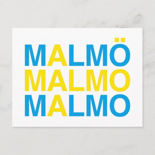 MALMO Zweedse vlag Briefkaart (Voorkant)