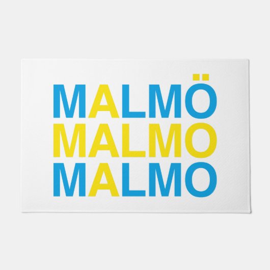 MALMO Zweedse vlag Deurmat (Voorkant)