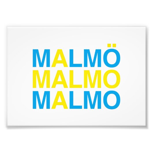 MALMO Zweedse vlag Foto Afdruk (Voorkant)