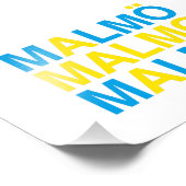 MALMO Zweedse vlag Foto Afdruk (Hoek)