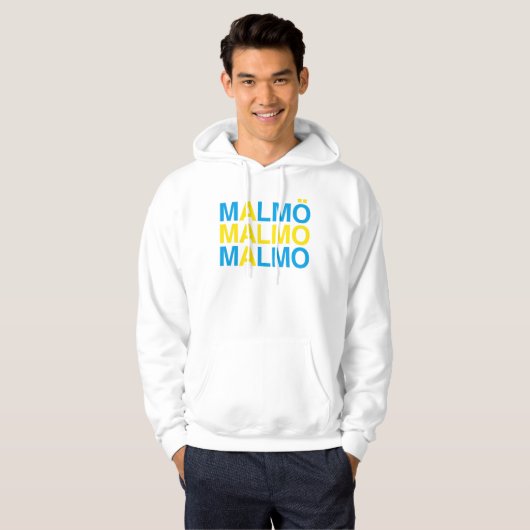 MALMO Zweedse vlag Hoodie (Voorkant volledig)