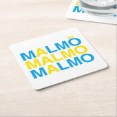MALMO Zweedse vlag Kartonnen Onderzetters (Schuin)