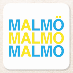 MALMO Zweedse vlag Kartonnen Onderzetters