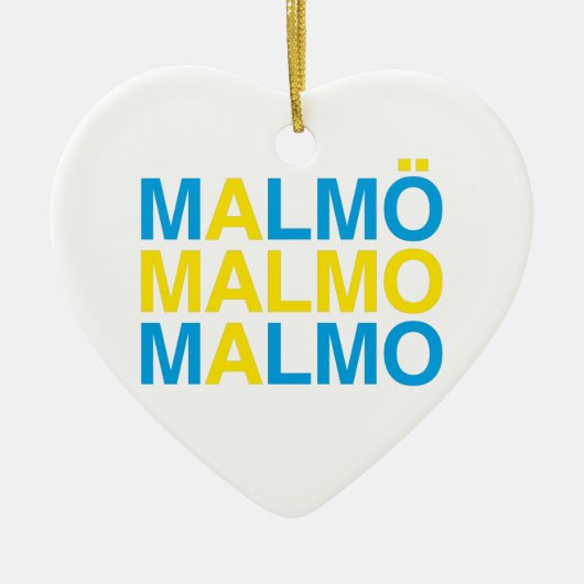MALMO Zweedse vlag Keramisch Ornament (Voorkant)