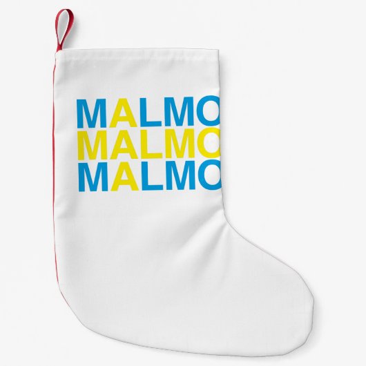 MALMO Zweedse vlag Kleine Kerstsok (Voorkant)