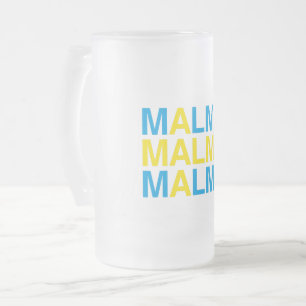 MALMO Zweedse vlag Matglas Bierpul