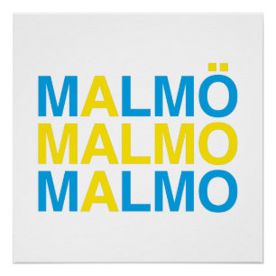 MALMO Zweedse vlag Perfect Poster