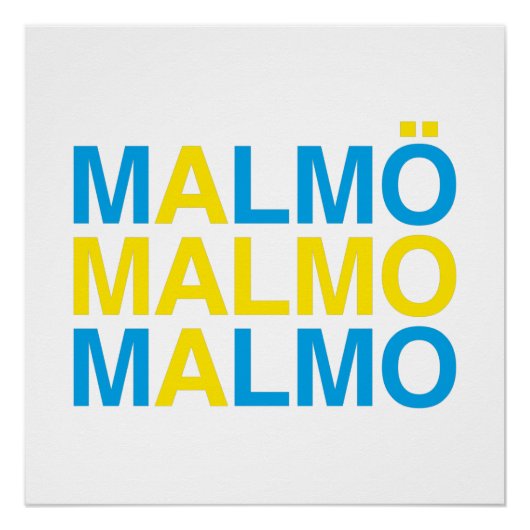 MALMO Zweedse vlag Perfect Poster (Voorkant)