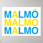 MALMO Zweedse vlag Poster (Voorkant)