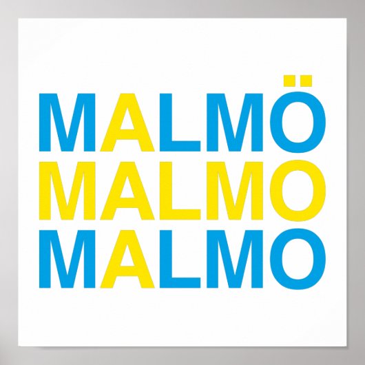 MALMO Zweedse vlag Poster (Voorkant)