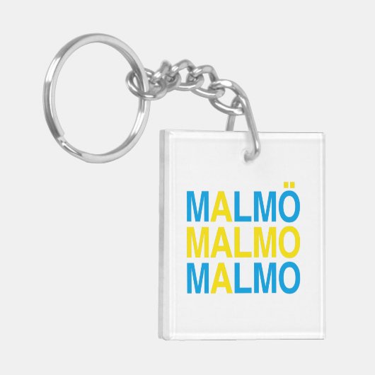 MALMO Zweedse vlag Sleutelhanger (Voorkant Links)