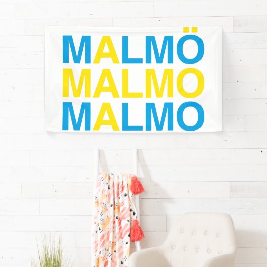 MALMO Zweedse vlag Spandoek (Insitu)
