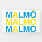 MALMO Zweedse vlag Spandoek (Horizontaal)