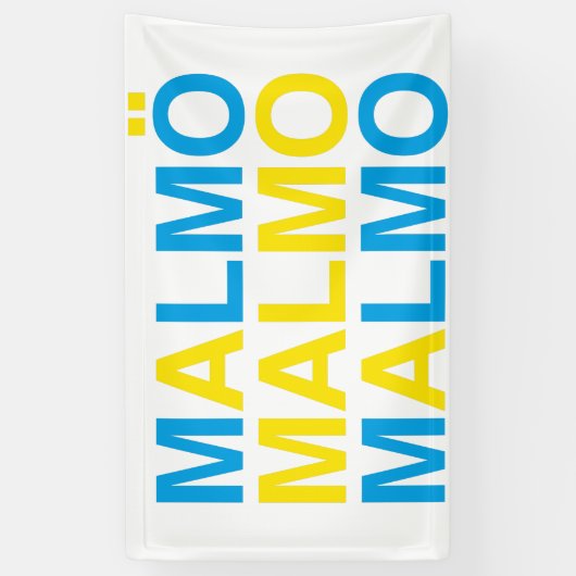 MALMO Zweedse vlag Spandoek (Verticaal)