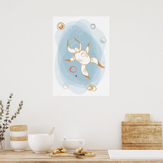 Malo zwevend in de ruimte poster (Keuken)