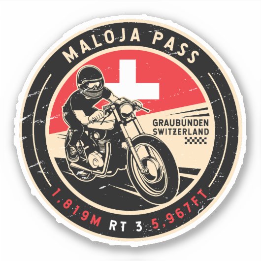 Maloja Pass | Zwitserland | Motorfiets Sticker (Voorkant)