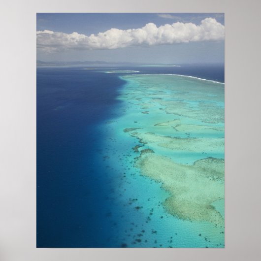 Malolo Barrier Reef van Malolo Island, Fiji Poster (Voorkant)
