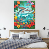 Malolo en surf kunst canvasprint canvas afdruk (Insitu (Slaapkamer))