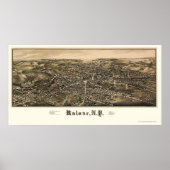 Malone, NY Panoramic Map - 1886 Poster (Voorkant)