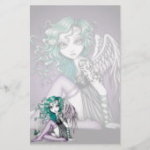 "Malory" Cute Tattoo Violet Angel Art Stationery Briefpapier (Voorkant)