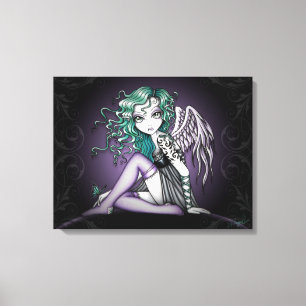"Malory" Schattige Groen Tattoo Angel Canvas Print