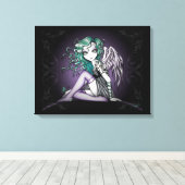 "Malory" Schattige Groen Tattoo Angel Canvas Print (Insitu (Houten vloer))