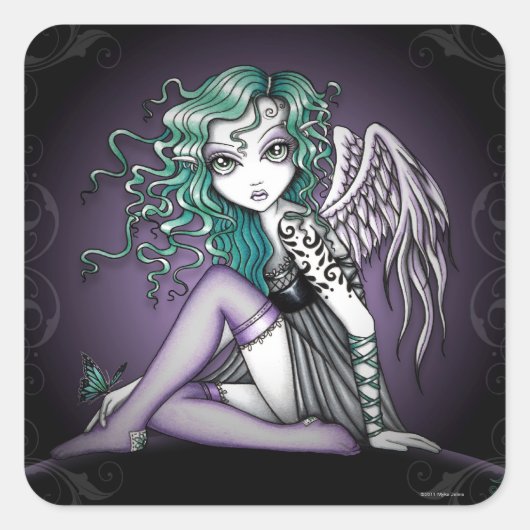 "Malory" Violet Tattoo Engel Stickers (Voorkant)