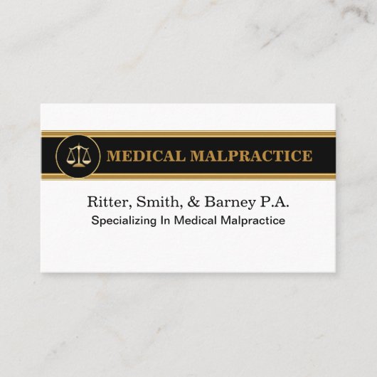 Malpractice Attorney Visitekaartjes (Voorkant)