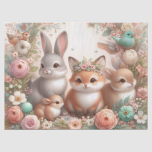 Malse Bosdieren Bloemig Tissuepapier