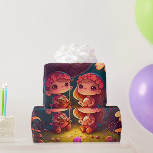 malse paddenstoelen cottagecore patroon Inpakpapie Cadeaupapier