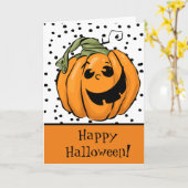 Malse pompoen Halloween Kaart (Gele Bloem)